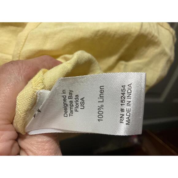 Kyla Seo Handmade Butter Yellow Linen Embroidered Top - Sm fits up to a Large - Picture 8 of 8